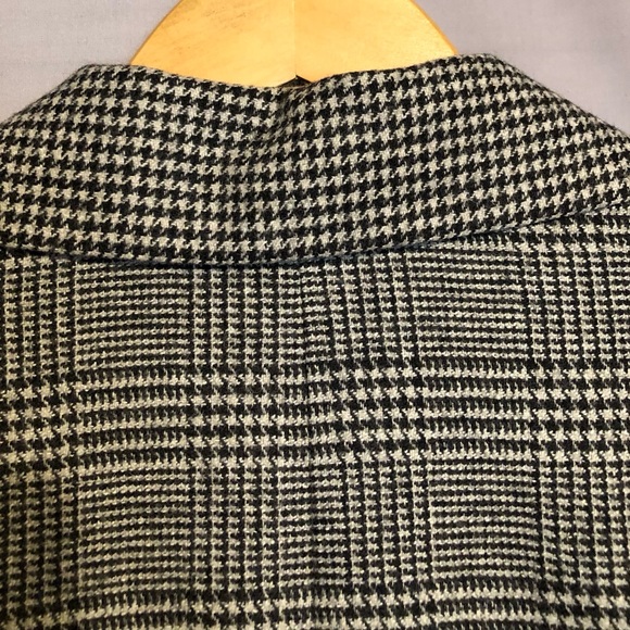 All Saints Paityn Check Coat Womens 2 Italian Wool Black Gray Lined - Picture 13 of 16